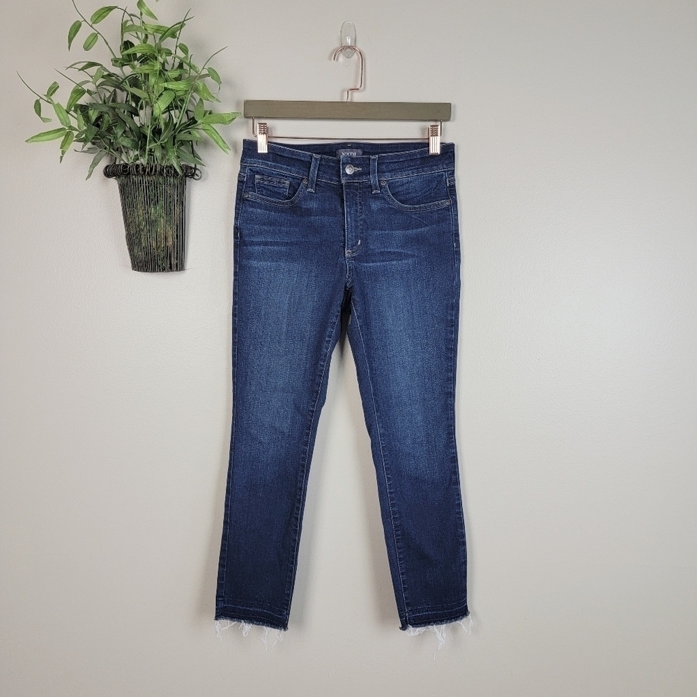 NYDJ Alina Ankle Skinny Dark Wash Jegging Crop Frayed Not Your Daughters Jeans 2